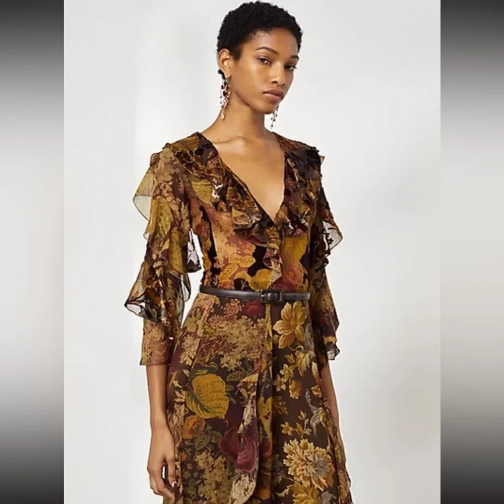 Ralph Lauren Fall 2022 Collection Deklan Floral Print Silk Day Dress - Picture 16 of 17